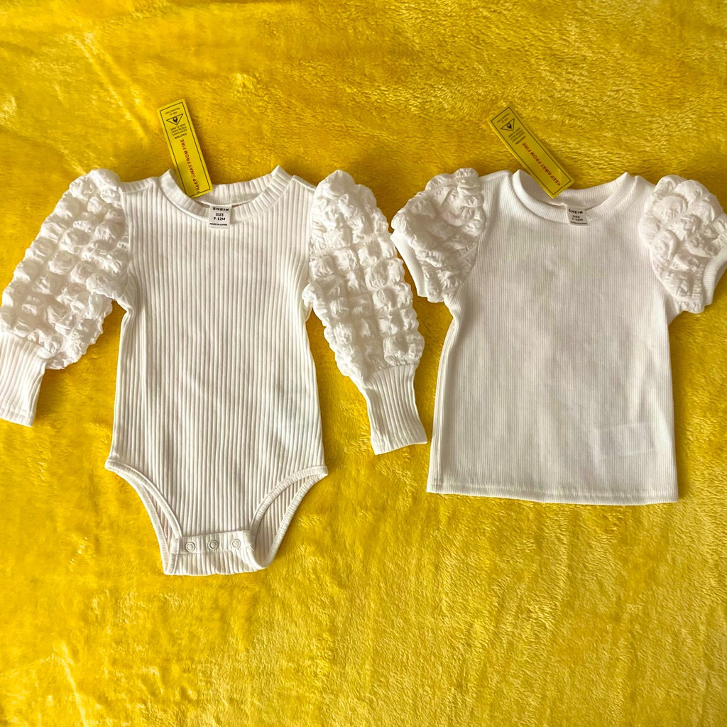 White Puff Sleeve Tops Bundle (Baby Girl)